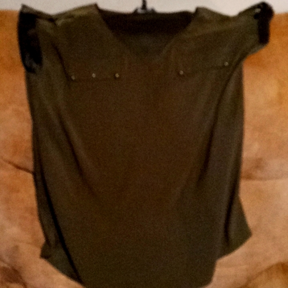 A dark green shirt